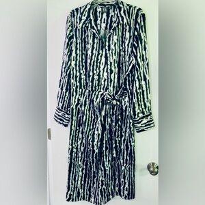 Worthington Wrap Dress Long Sleeve Black & White Size 2XL